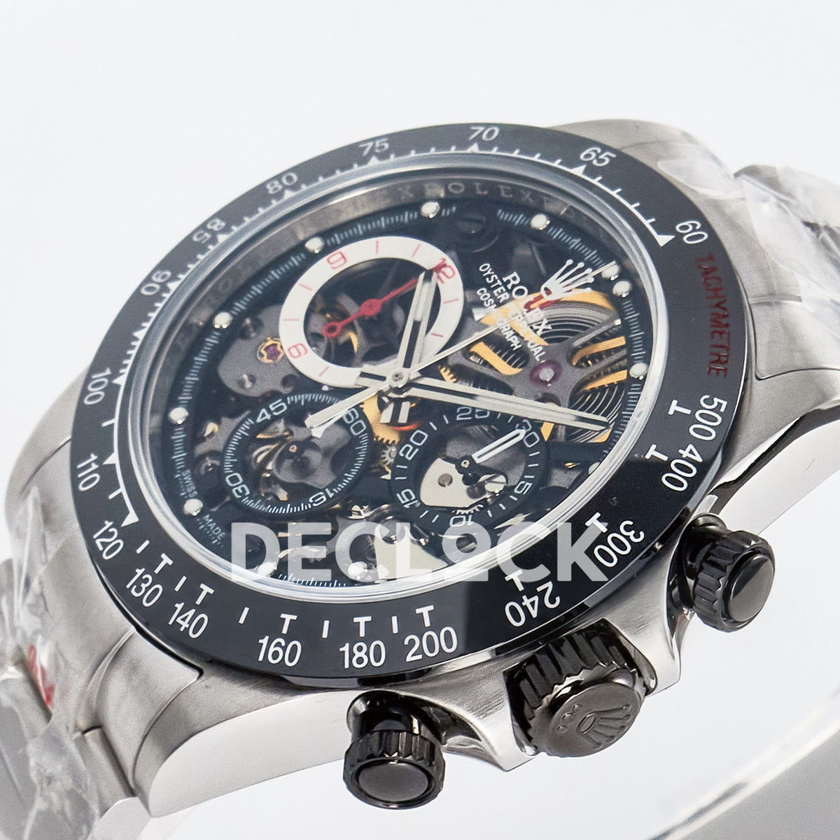 Rolex Daytona Custom Artisans Skeleton Black Ceramic GETF DD4802 replica - crown side front