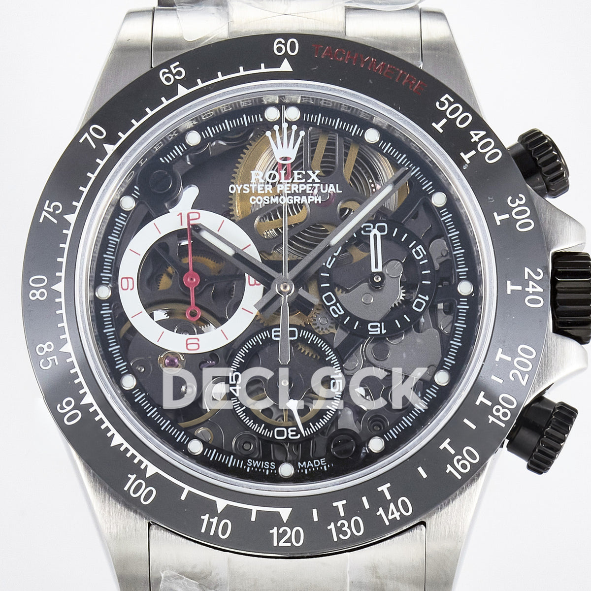 Rolex Daytona Custom Artisans Skeleton Black Ceramic GETF DD4802 replica - dial close up