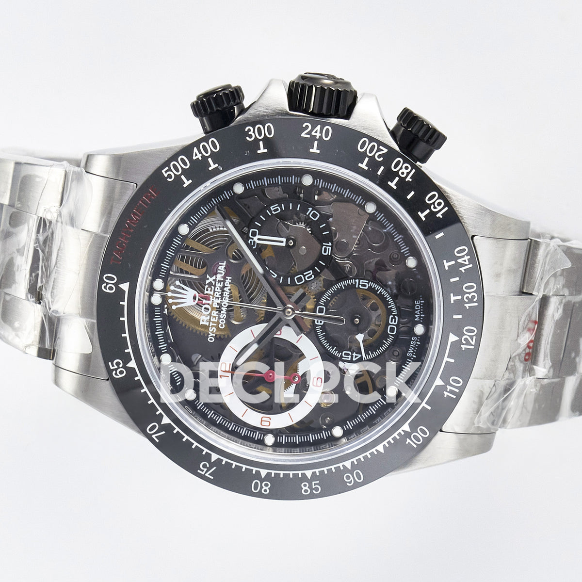 Rolex Daytona Custom Artisans Skeleton Black Ceramic GETF DD4802 replica - rotated dial