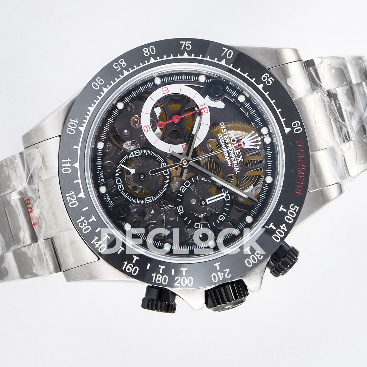 Rolex Daytona Custom Artisans Skeleton Black Ceramic GETF DD4802 replica - rotated front
