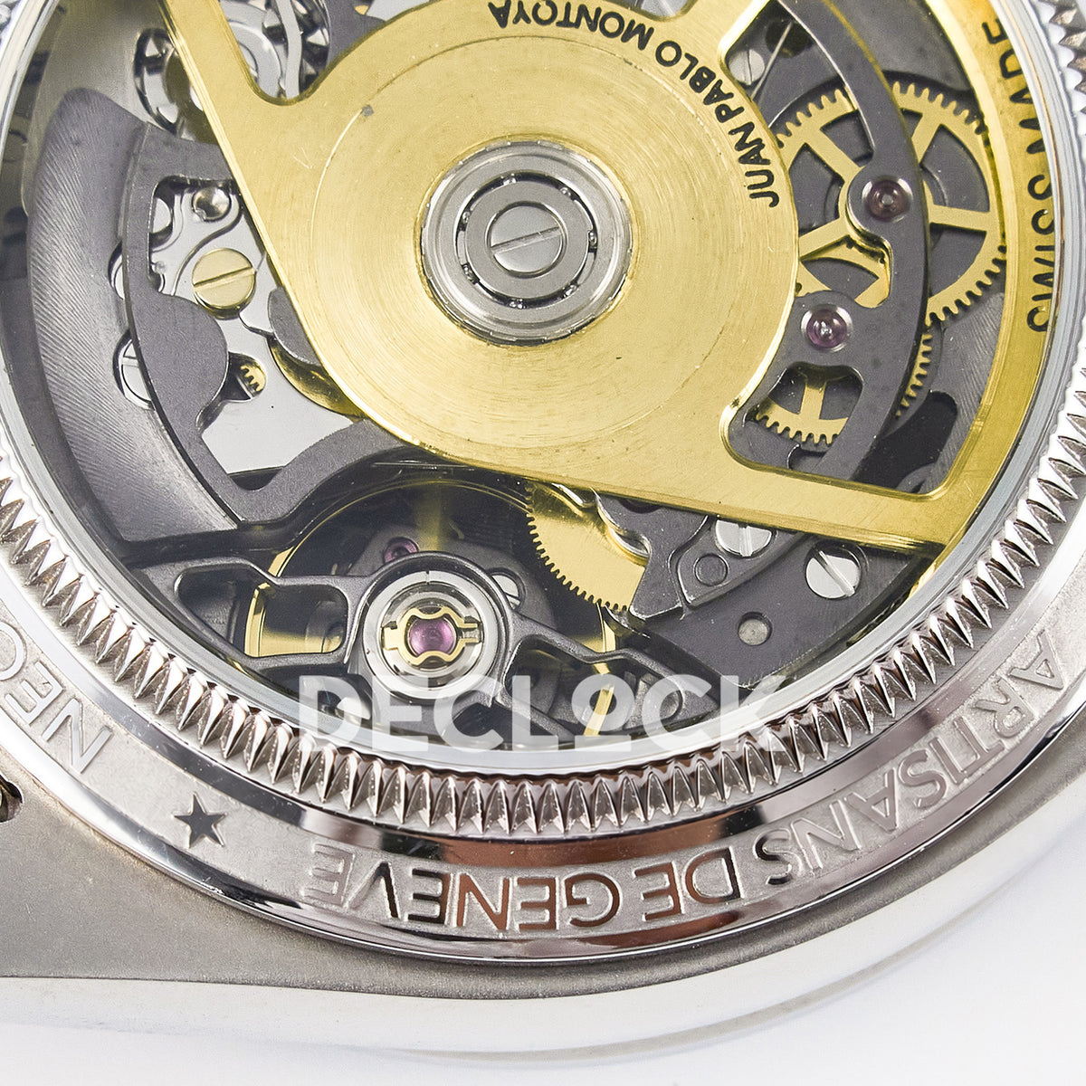 Rolex Daytona Custom Artisans Skeleton Blue Bezel ADGF SA4130 replica - balance wheel