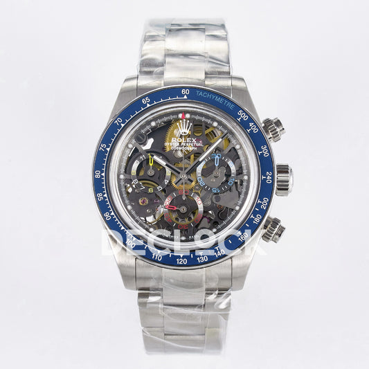 Rolex Daytona Custom Artisans Skeleton Blue Bezel ADGF SA4130 replica - front
