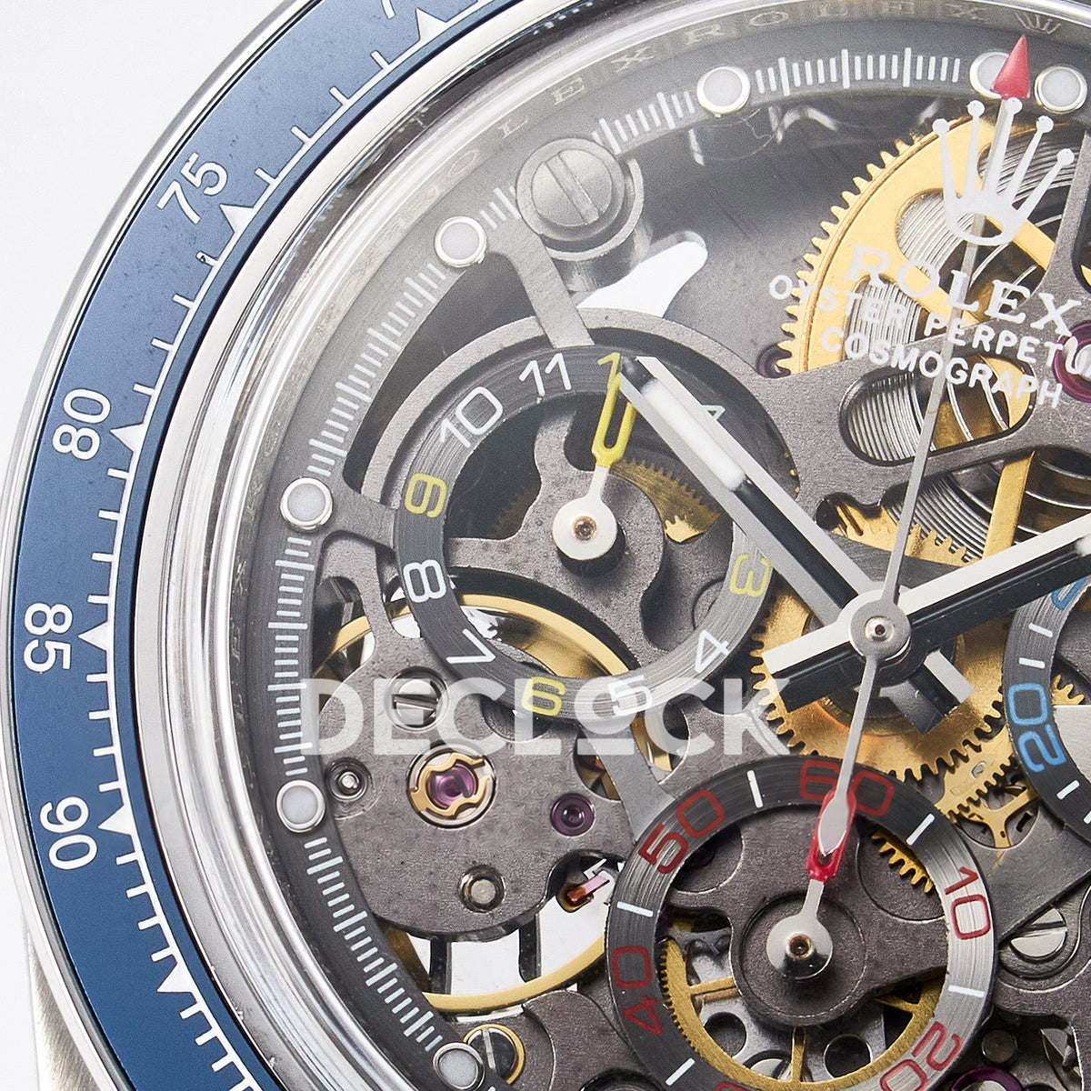 Rolex Daytona Custom Artisans Skeleton Blue Bezel ADGF SA4130 replica - left subdial