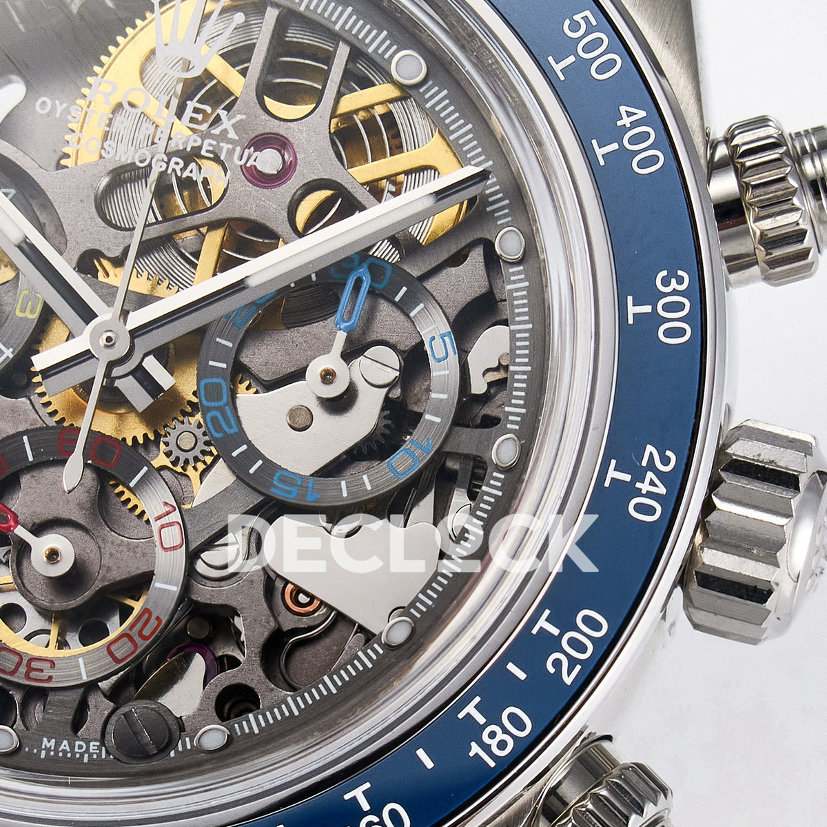 Rolex Daytona Custom Artisans Skeleton Blue Bezel ADGF SA4130 replica - right subdial
