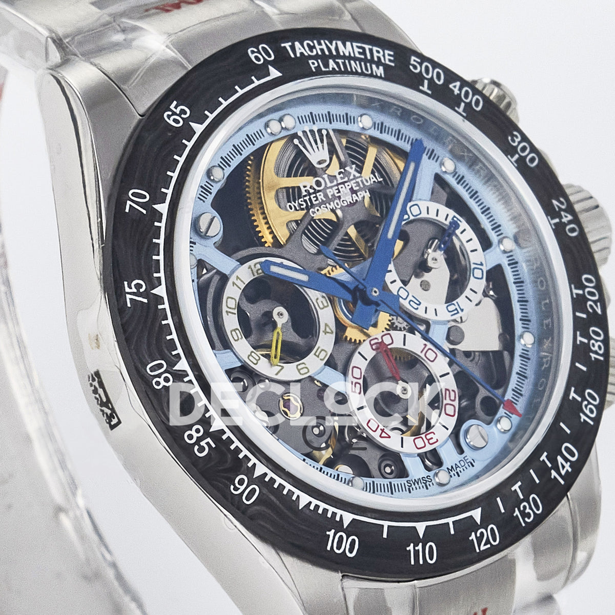 Rolex Daytona Custom Artisans Skeleton Carbon GETF DD4802 replica - angled dial right