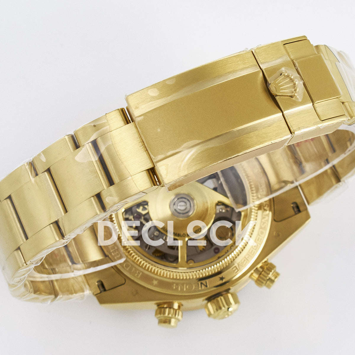 Rolex Daytona Custom Artisans Skeleton Yellow Gold Blue Bezel ADGF SA4130 replica - bracelet caseback