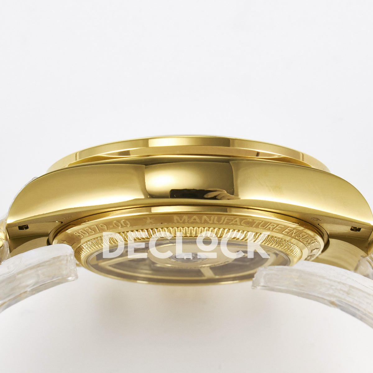 Rolex Daytona Custom Artisans Skeleton Yellow Gold Blue Bezel ADGF SA4130 replica - case side