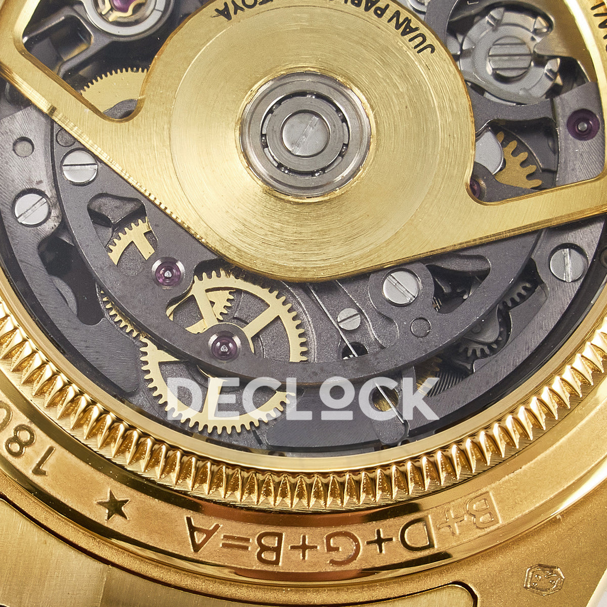 Rolex Daytona Custom Artisans Skeleton Yellow Gold Blue Bezel ADGF SA4130 replica - rotor