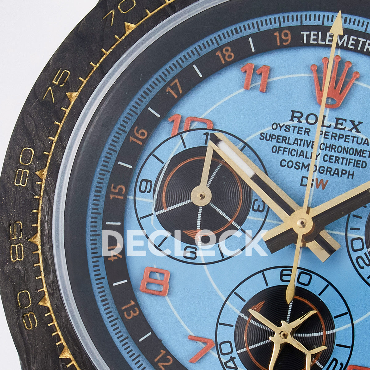 Rolex Daytona Custom Avia Azure Blue Carbon Orange Strap DIWF SH4130 replica - dial left