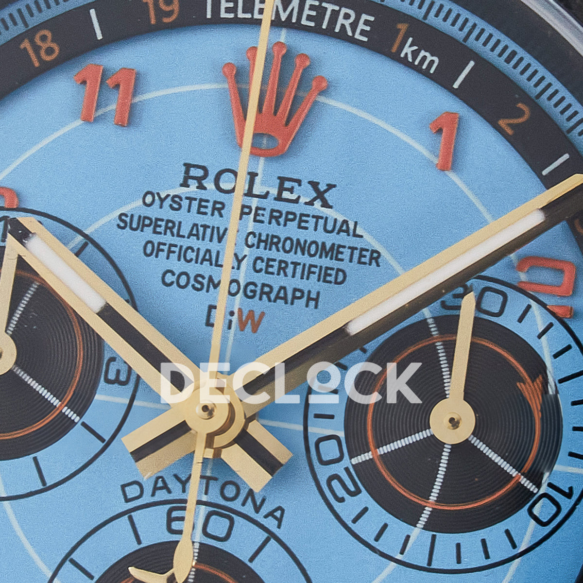 Rolex Daytona Custom Avia Azure Blue Carbon Orange Strap DIWF SH4130 replica - dial logo