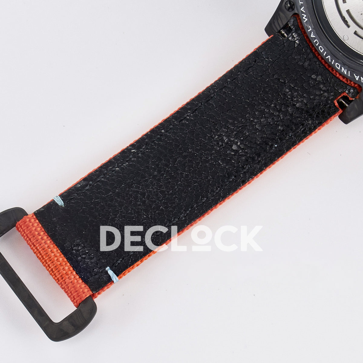 Rolex Daytona Custom Avia Azure Blue Carbon Orange Strap DIWF SH4130 replica - strap lining