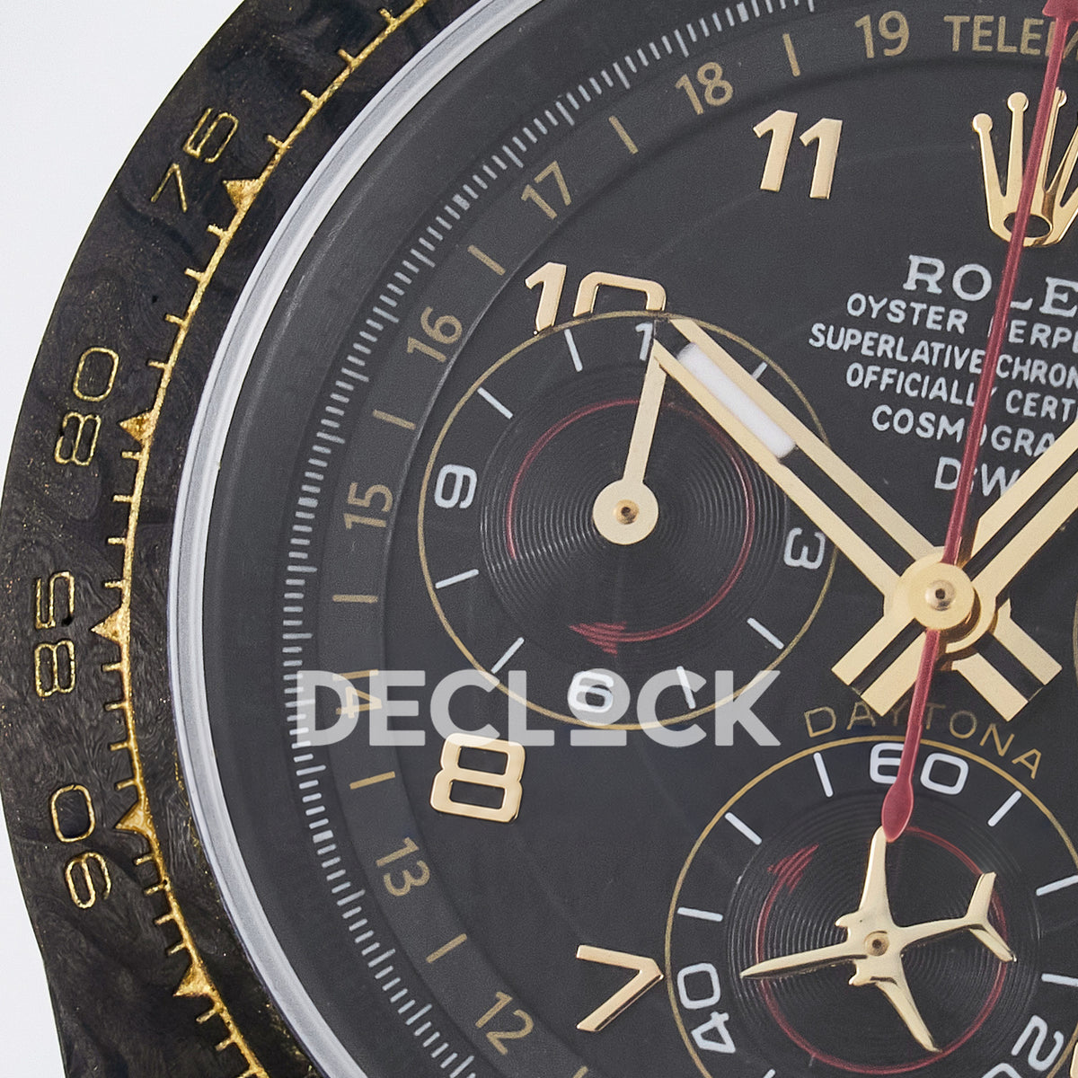 Rolex Daytona Custom Avia Black Carbon Black Strap DIWF SH4130 replica - dial left