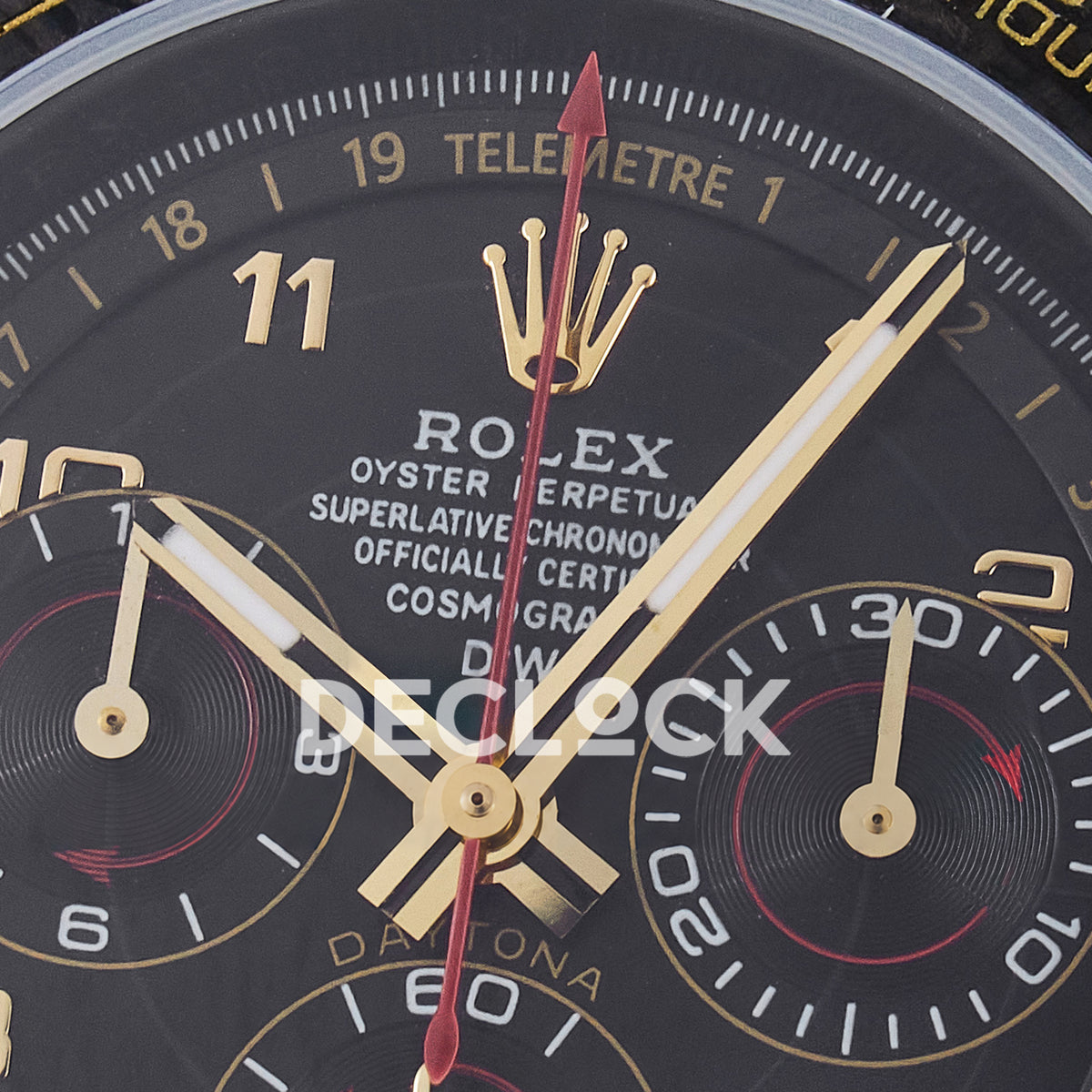 Rolex Daytona Custom Avia Black Carbon Black Strap DIWF SH4130 replica - dial logo