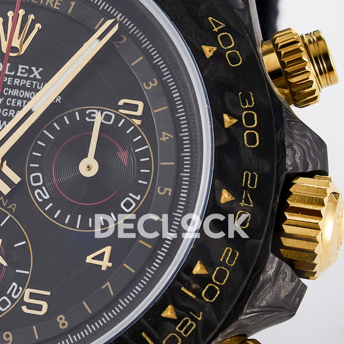 Rolex Daytona Custom Avia Black Carbon Black Strap DIWF SH4130 replica - dial right