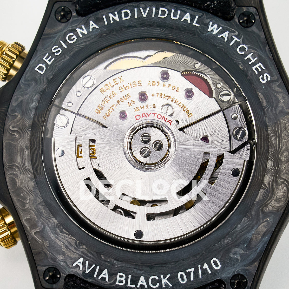 Rolex Daytona Custom Avia Black Carbon Black Strap DIWF SH4130 replica - movement full