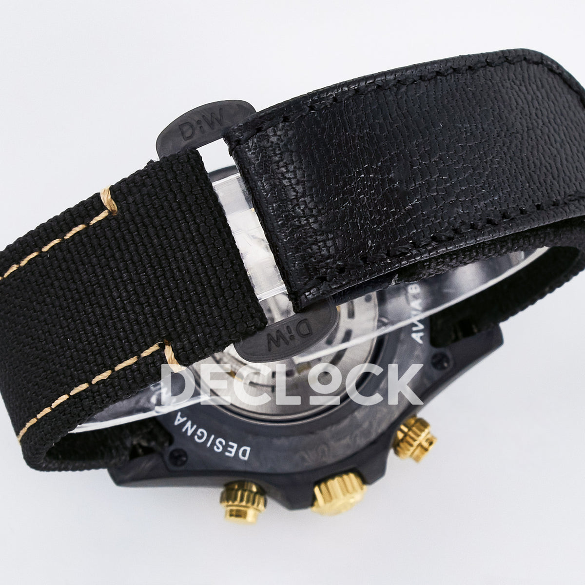 Rolex Daytona Custom Avia Black Carbon Black Strap DIWF SH4130 replica - strap closure