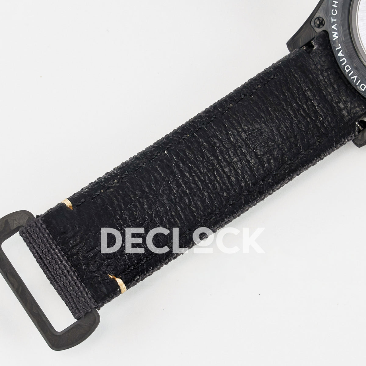 Rolex Daytona Custom Avia Black Carbon Black Strap DIWF SH4130 replica - strap lining