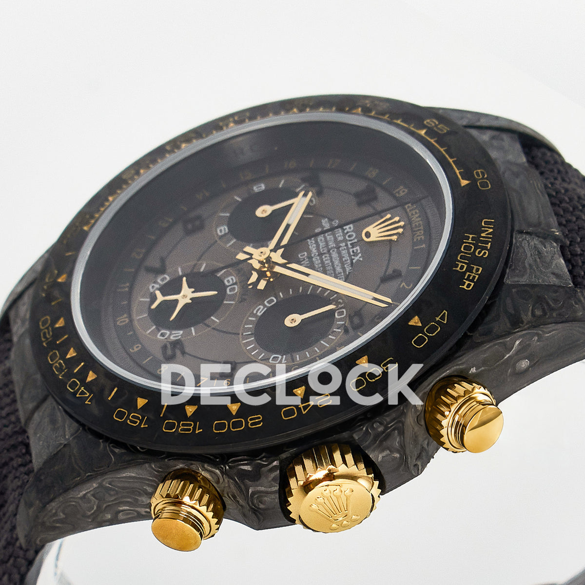 Rolex Daytona Custom Avia Grey Carbon Black Strap DIWF SH4130 replica - crown side front