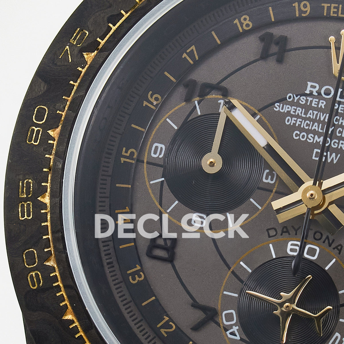 Rolex Daytona Custom Avia Grey Carbon Black Strap DIWF SH4130 replica - dial left
