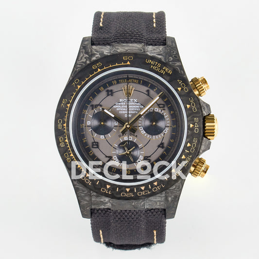 Rolex Daytona Custom Avia Grey Carbon Black Strap DIWF SH4130 replica - front