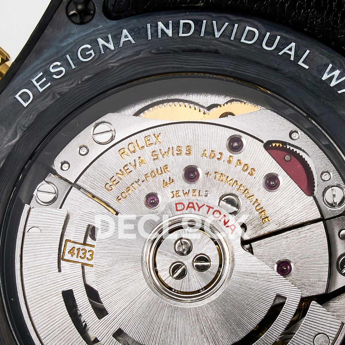 Rolex Daytona Custom Avia Grey Carbon Black Strap DIWF SH4130 replica - movement close up
