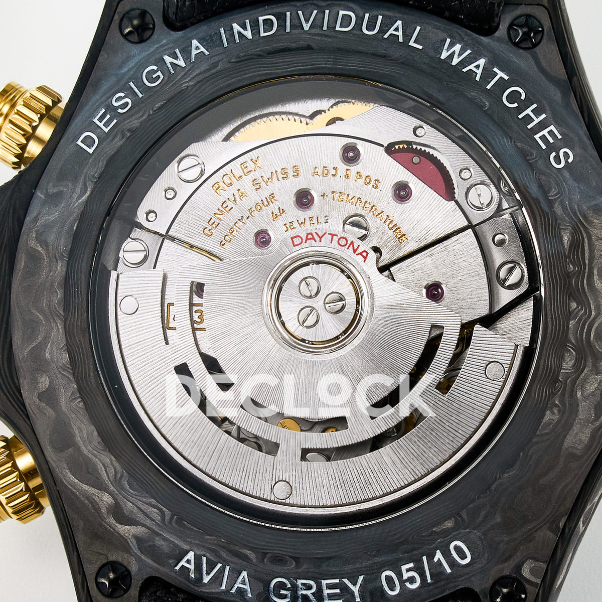 Rolex Daytona Custom Avia Grey Carbon Black Strap DIWF SH4130 replica - movement full