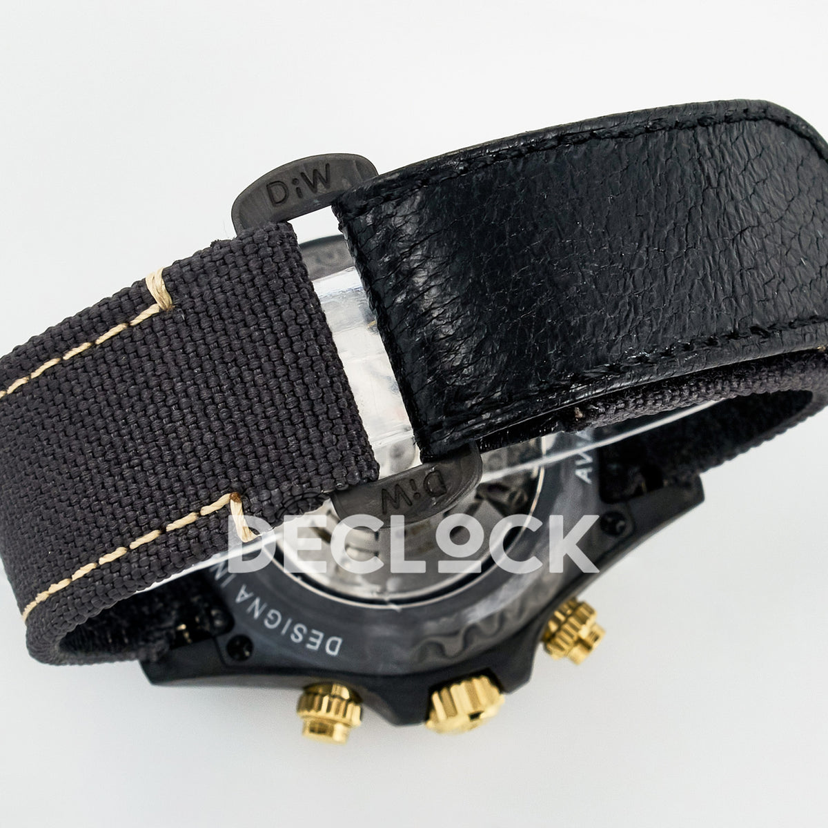 Rolex Daytona Custom Avia Grey Carbon Black Strap DIWF SH4130 replica - strap closure