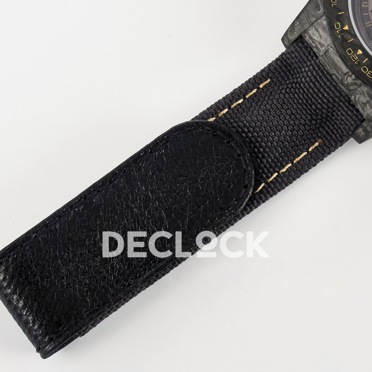 Rolex Daytona Custom Avia Grey Carbon Black Strap DIWF SH4130 replica - strap detail
