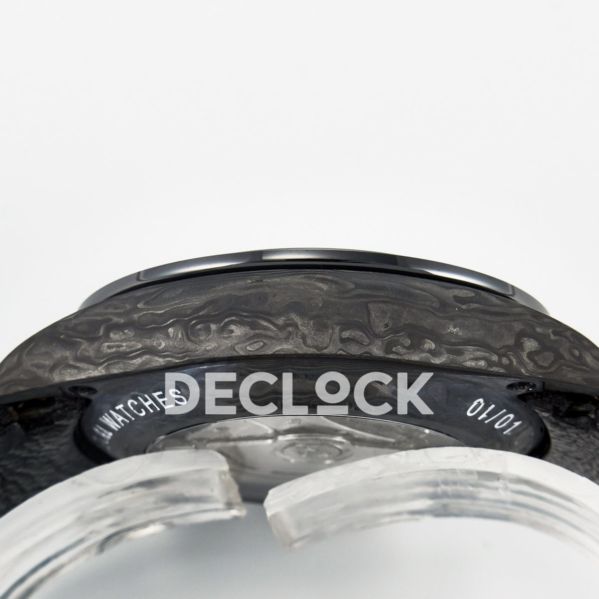 Rolex Daytona Custom Black Carbon Black White Black Strap DIWF SH4130 replica - case side