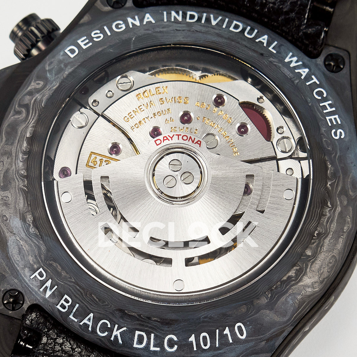 Rolex Daytona Custom Black Carbon Black White Black Strap DIWF SH4130 replica - movement full