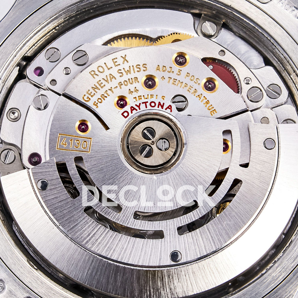 Rolex Daytona Custom Black Pink Gem Bezel RXF DD4130 replica - movement closeup