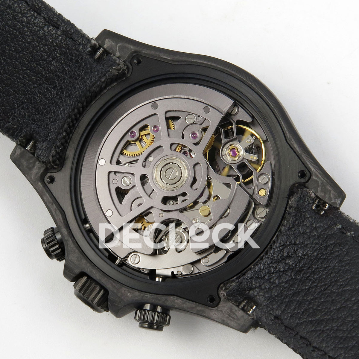 Rolex Daytona Custom Blaken Carbon Skeleton Black Nylon GETF SA4130 replica - movement