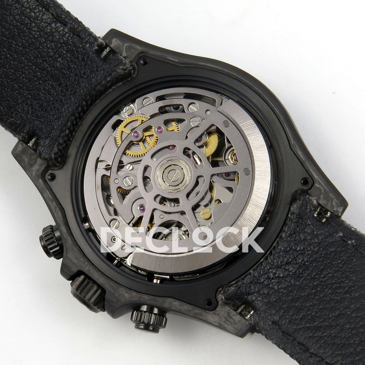 Rolex Daytona Custom Blaken Carbon Skeleton Black Nylon GETF SA4130 replica - movement alternate