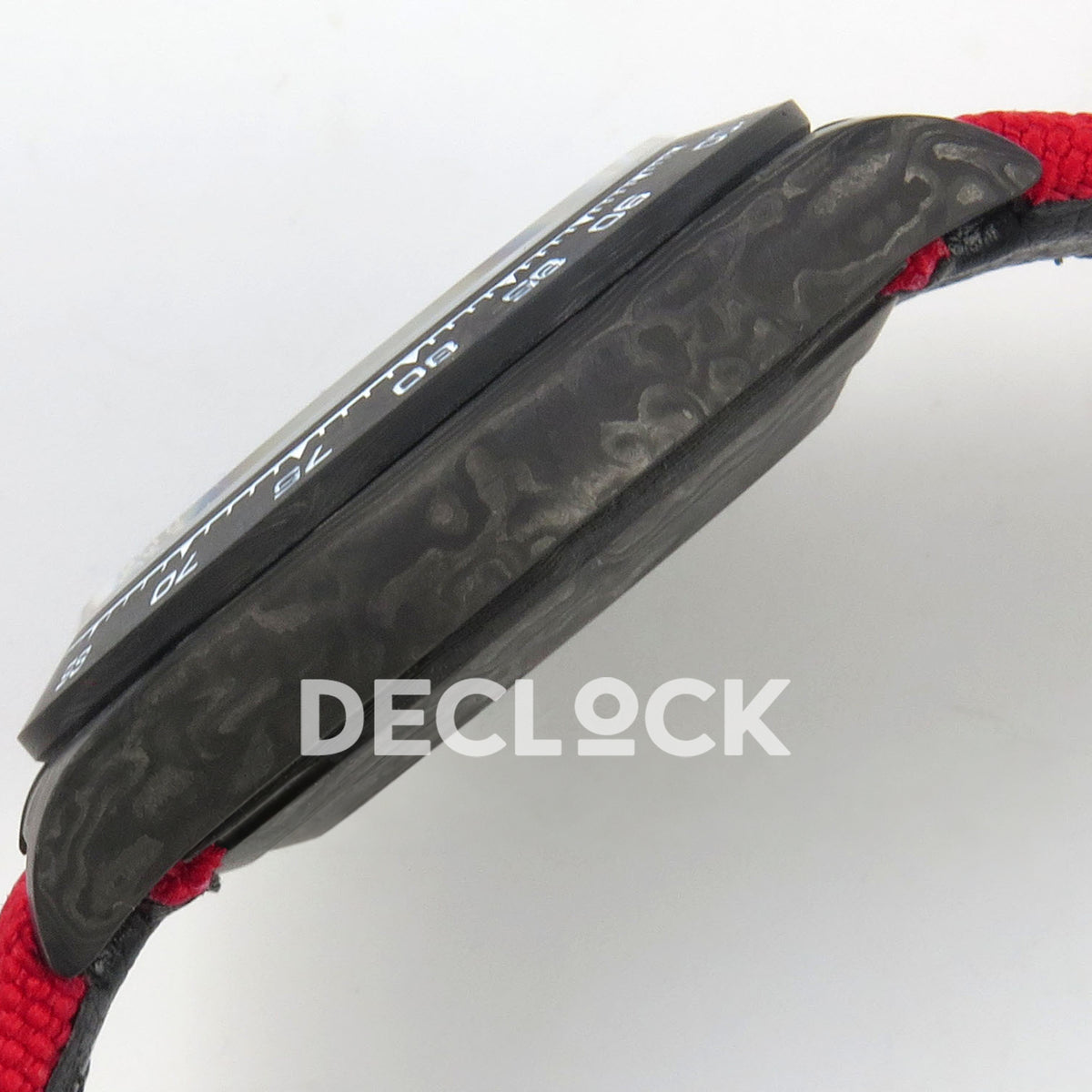Rolex Daytona Custom Blaken Carbon Skeleton Red Nylon GETF SA4130 replica - case side