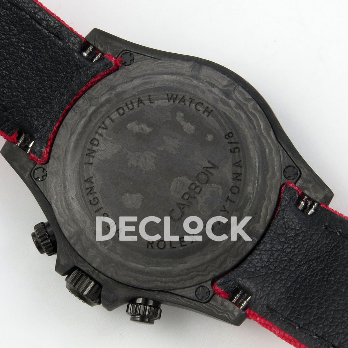 Rolex Daytona Custom Blaken Carbon Skeleton Red Nylon GETF SA4130 replica - caseback