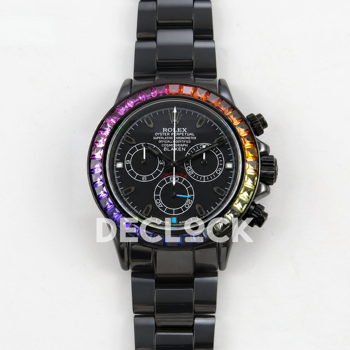 Rolex Daytona Custom Blaken Rainbow Black Ceramic SONIC SA4130 Super Clone replica - front