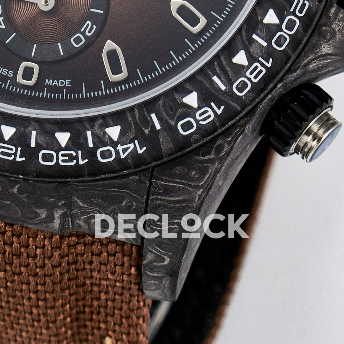 Rolex Daytona Custom Carbon Brown DIWF A7750 replica - case lug
