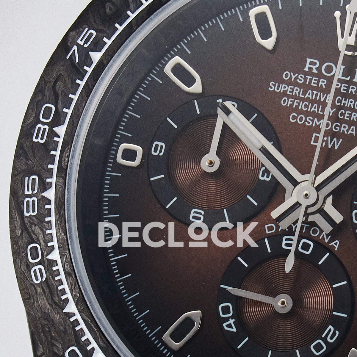 Rolex Daytona Custom Carbon Brown DIWF A7750 replica - dial left