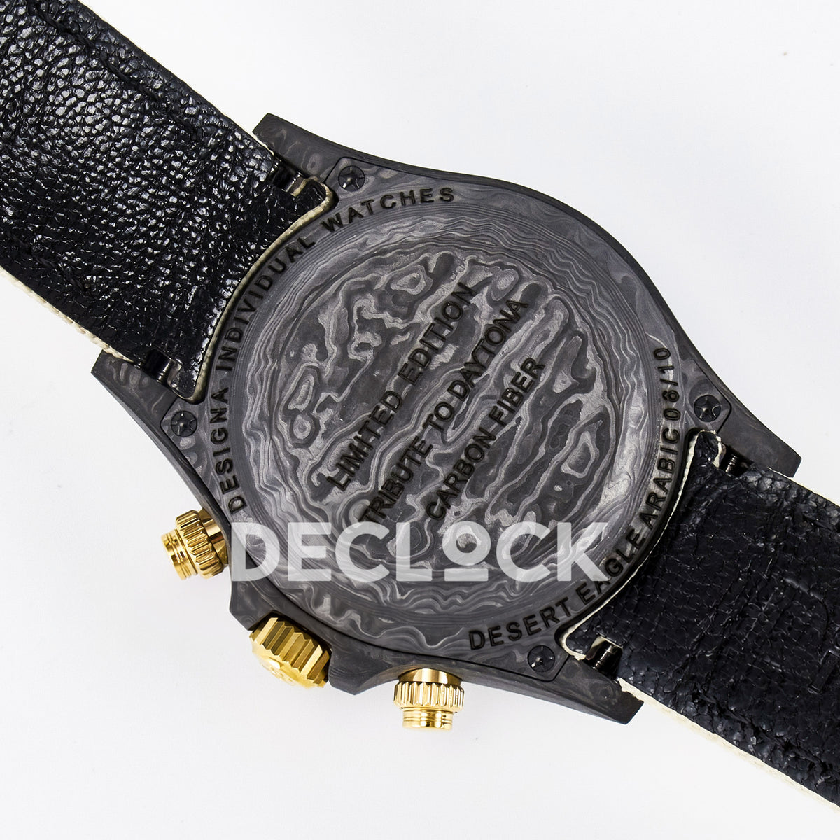 Rolex Daytona Custom Carbon Cream Brown DIWF A7750 replica - caseback