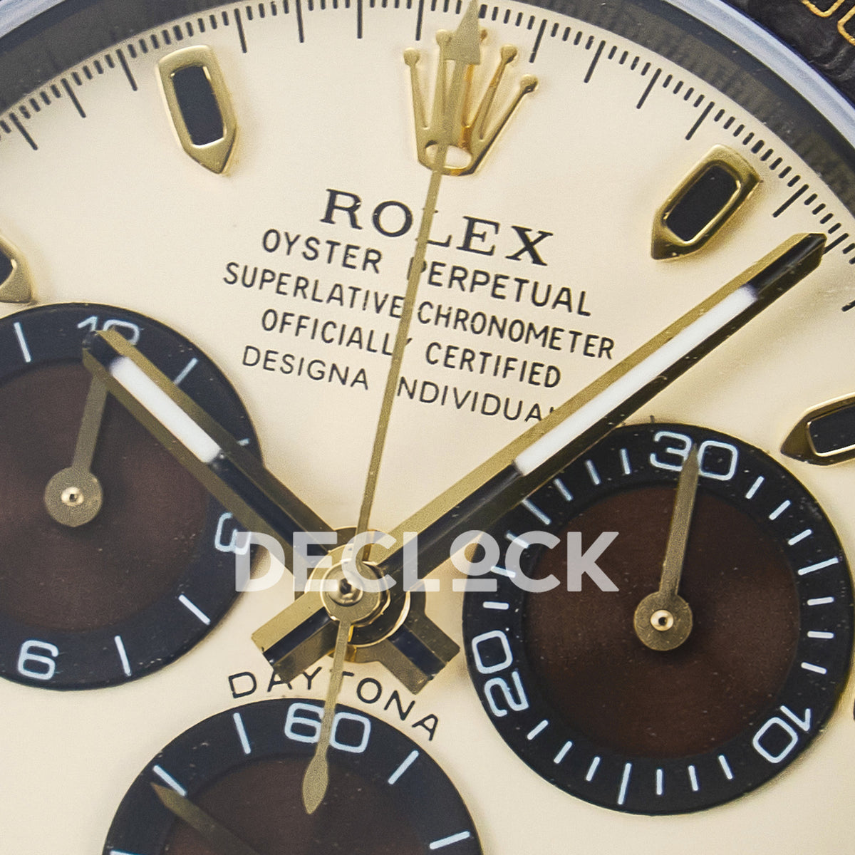 Rolex Daytona Custom Carbon Cream Brown DIWF A7750 replica - dial logo