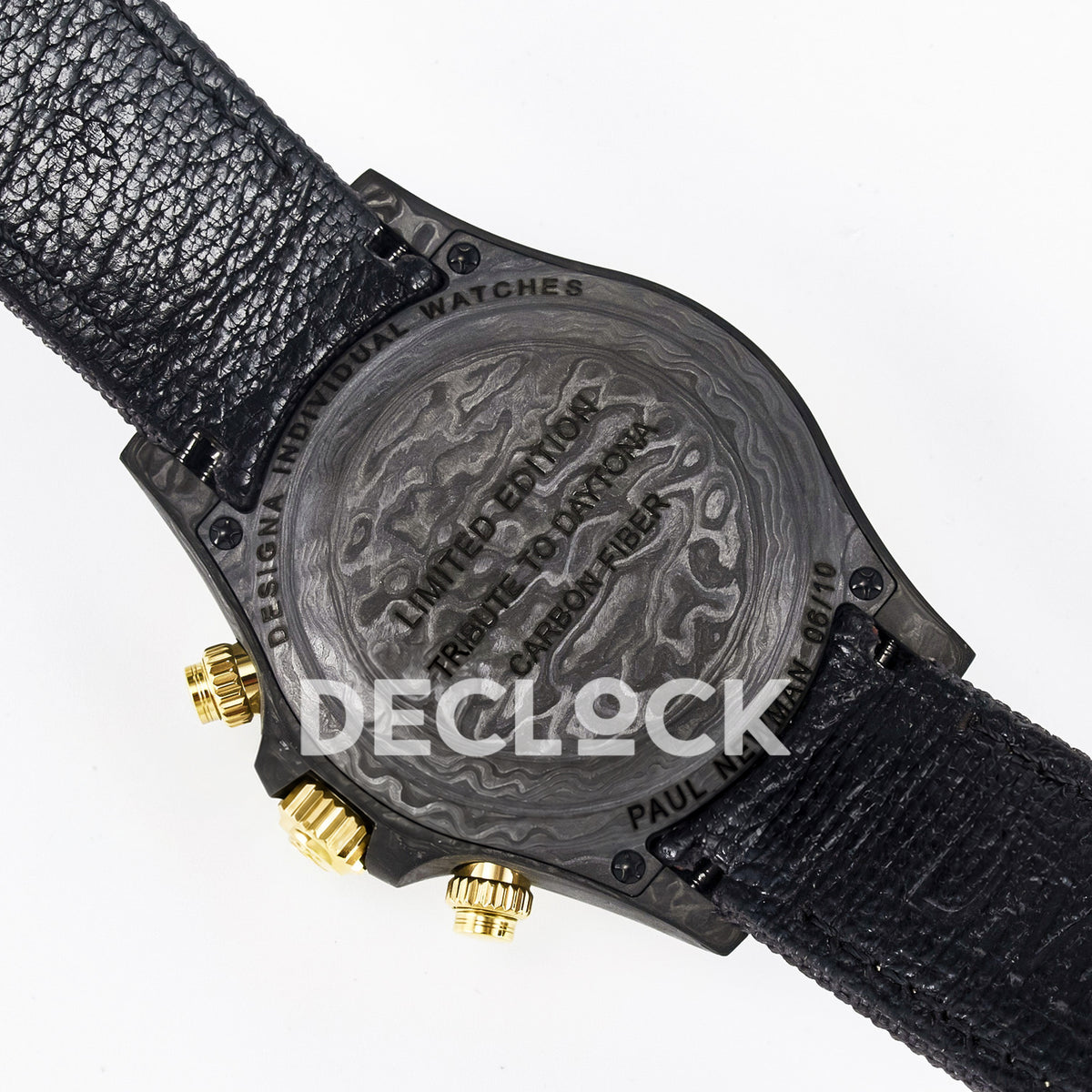 Rolex Daytona Custom Carbon Cream DIWF A7750 replica - caseback