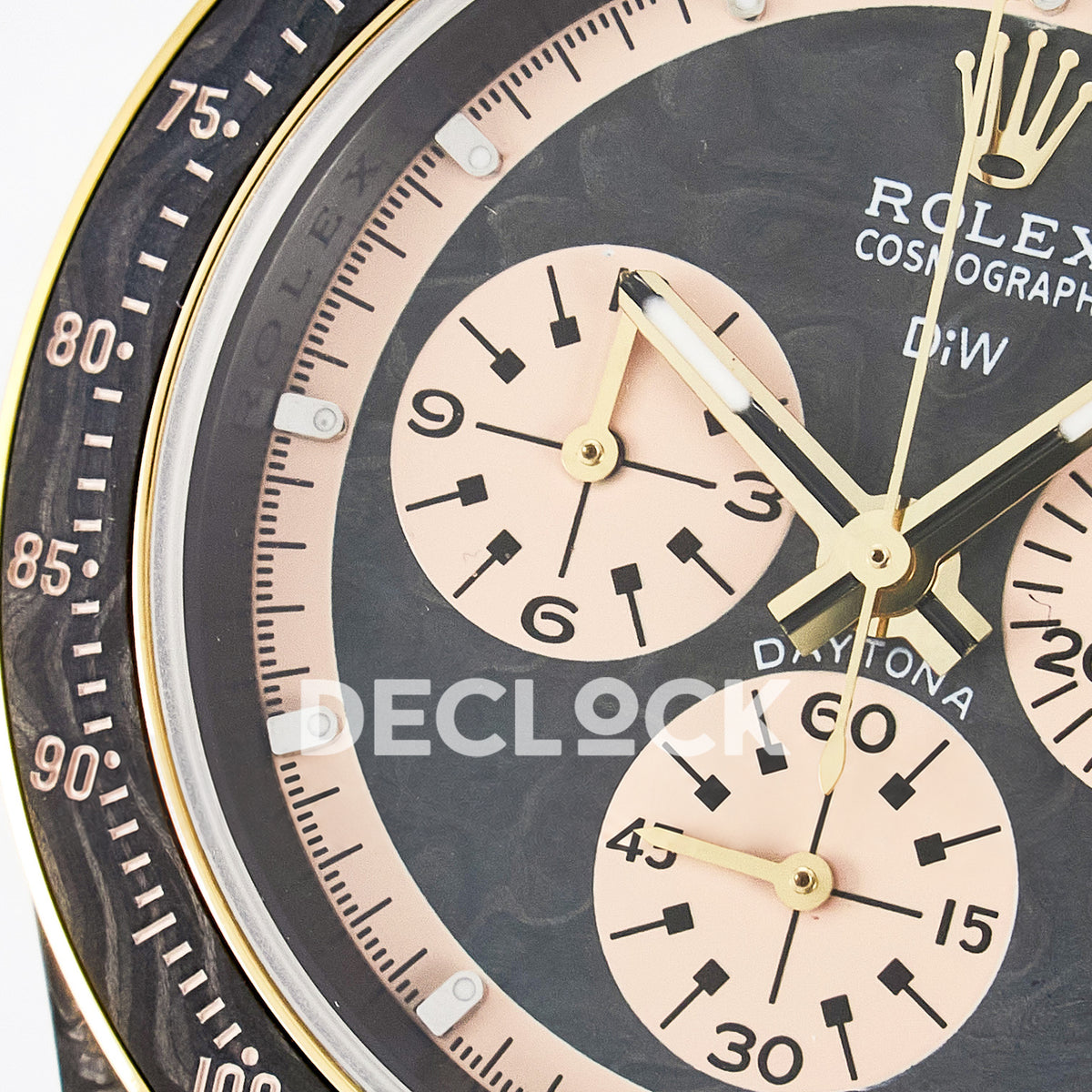 Rolex Daytona Custom Carbon Cream DIWF A7750 replica - dial left