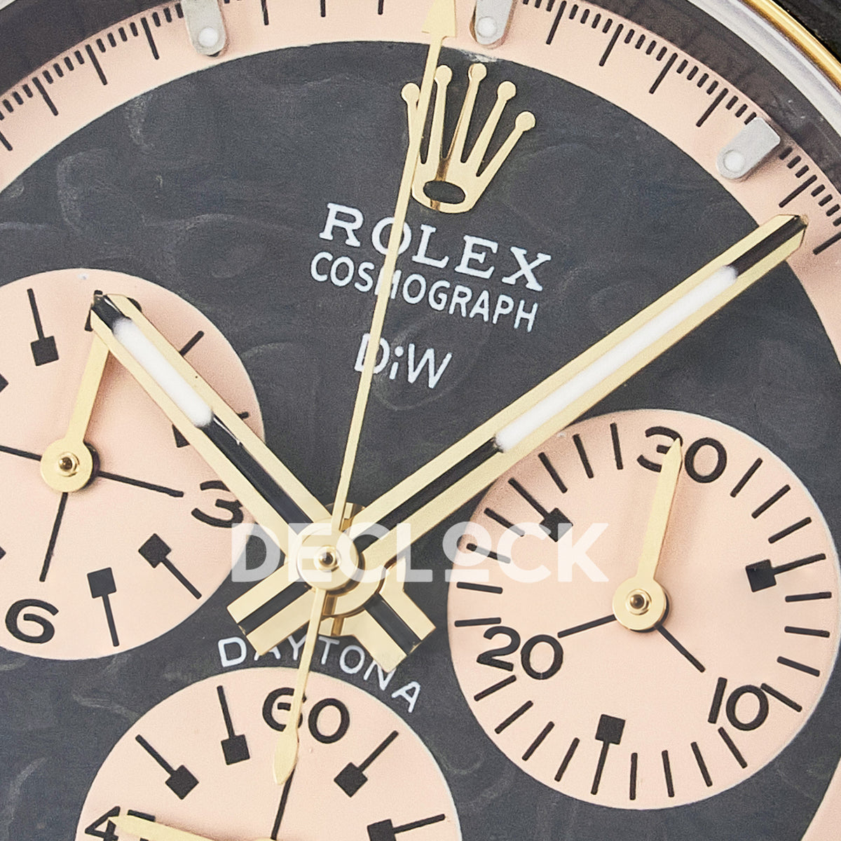 Rolex Daytona Custom Carbon Cream DIWF A7750 replica - dial logo