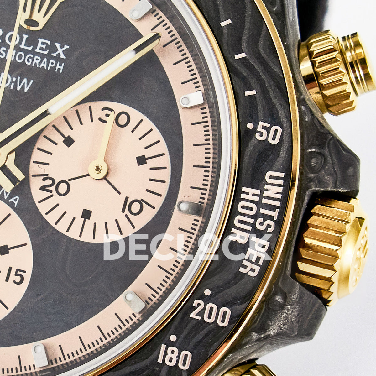Rolex Daytona Custom Carbon Cream DIWF A7750 replica - dial right