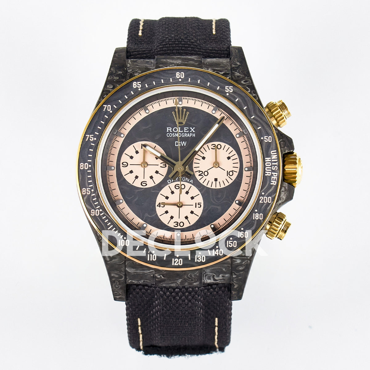 Rolex Daytona Custom Carbon Cream DIWF A7750 replica - front