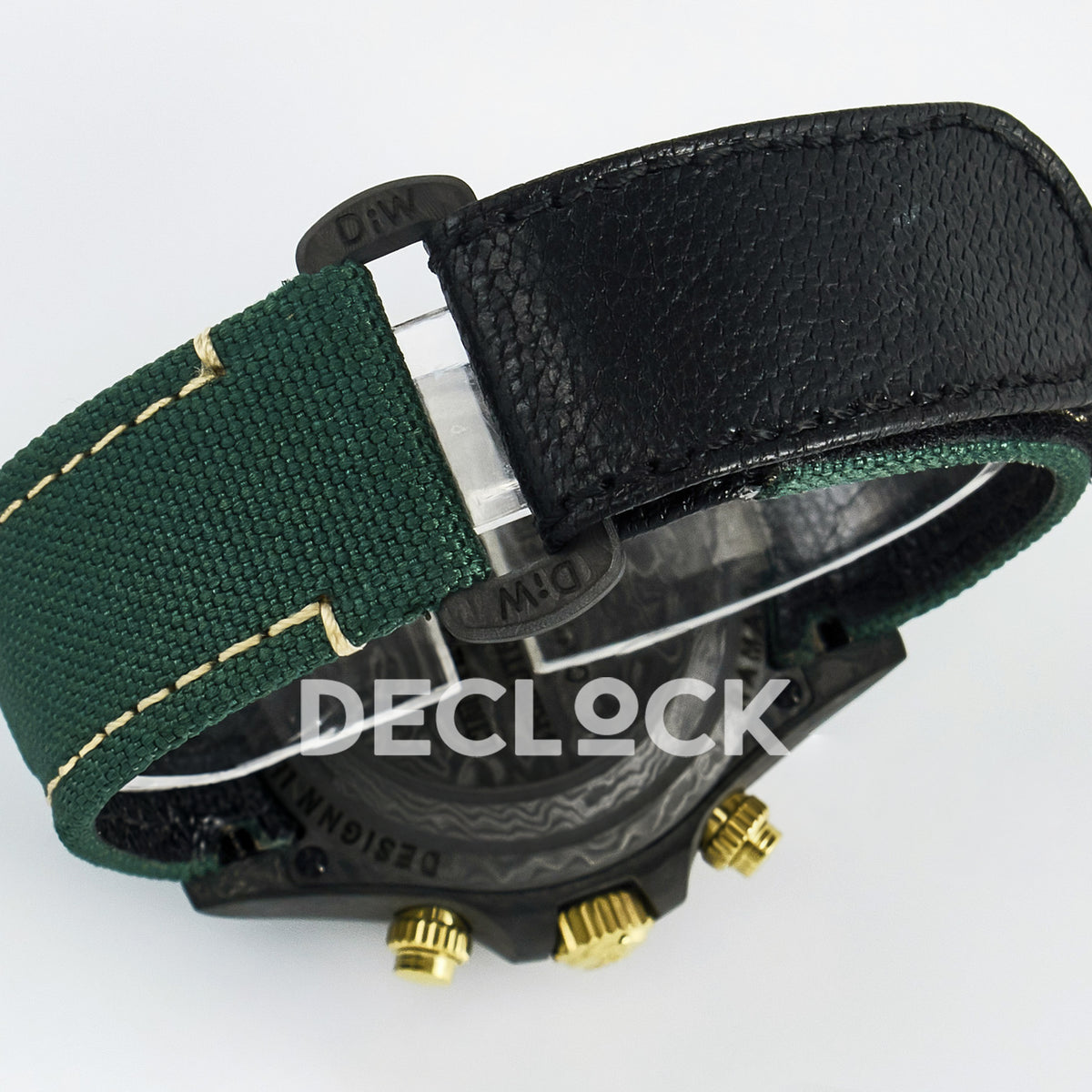 Rolex Daytona Custom Carbon Green Gold Green Strap DIWF A7750 replica - strap closure