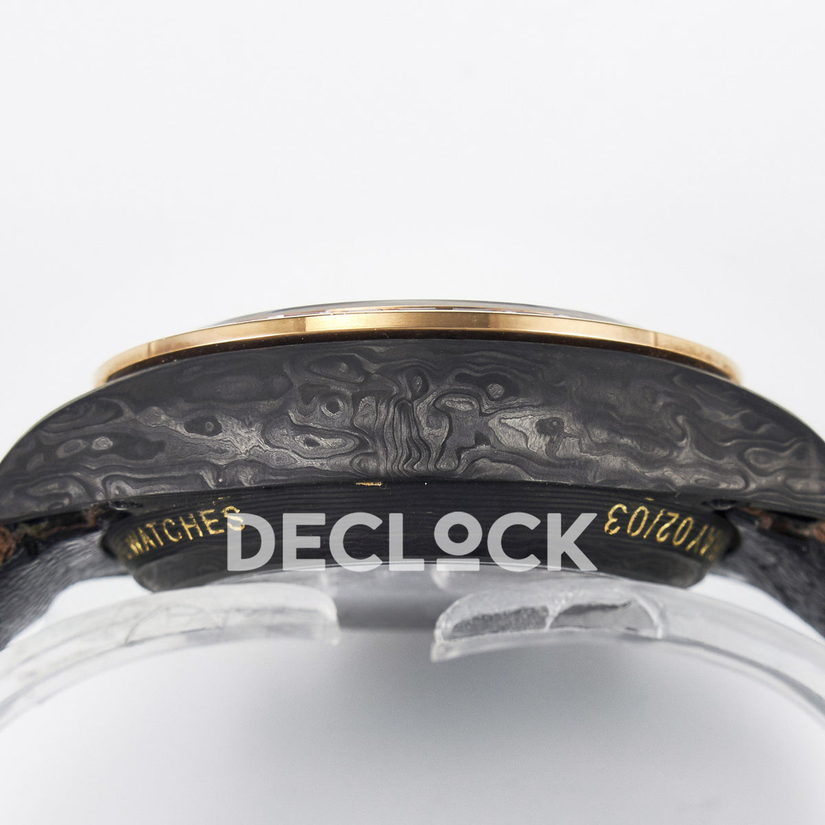 Rolex Daytona Custom Carbon Rainbow Brown Strap DIWF A7750 replica - case side