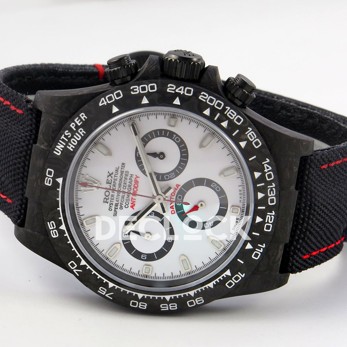 Rolex Daytona Custom DIW Black Carbon White Panda Dial ANTF DD4801 replica - full watch right