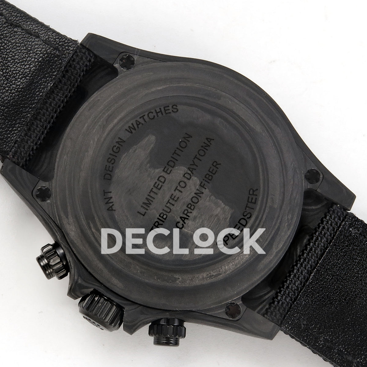 Rolex Daytona Custom DIW Black Carbon White Panda Dial ANTF DD4801 replica - solid caseback