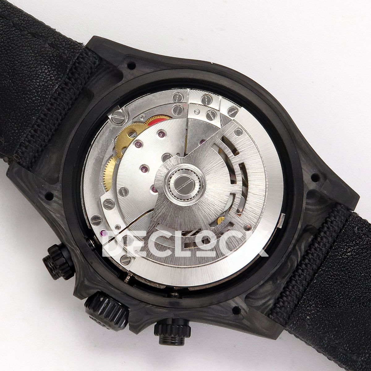 Rolex Daytona Custom DIW Black Carbon White Panda Dial ANTF DD4801 replica - movement back